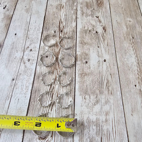 Women's set of 5 Earrings Silver - Picture 6 of 6